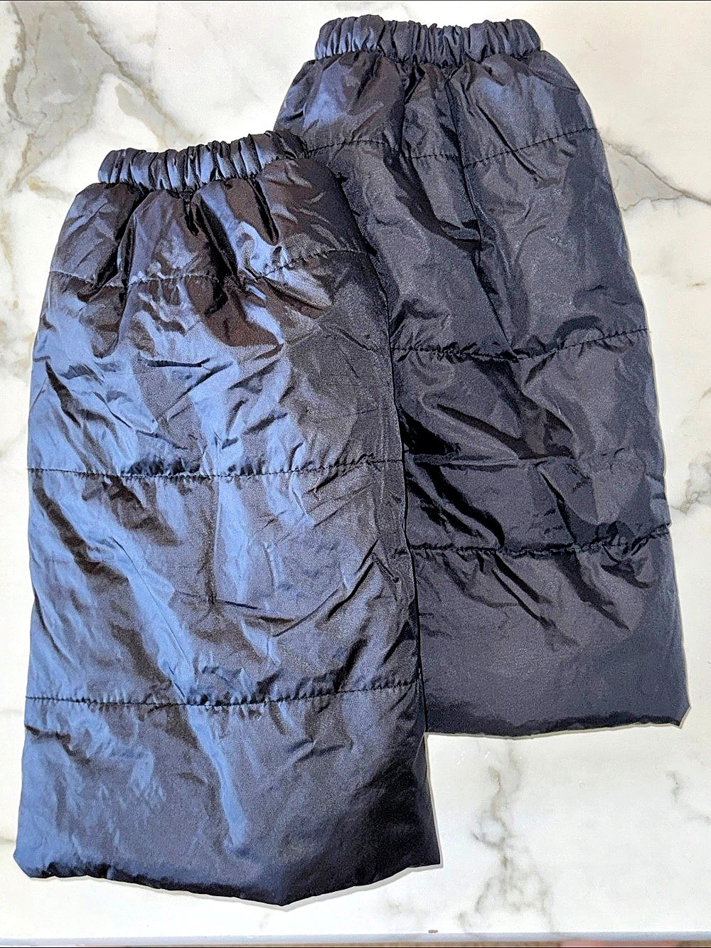 Black Puffer/Quilted Leg Warmers